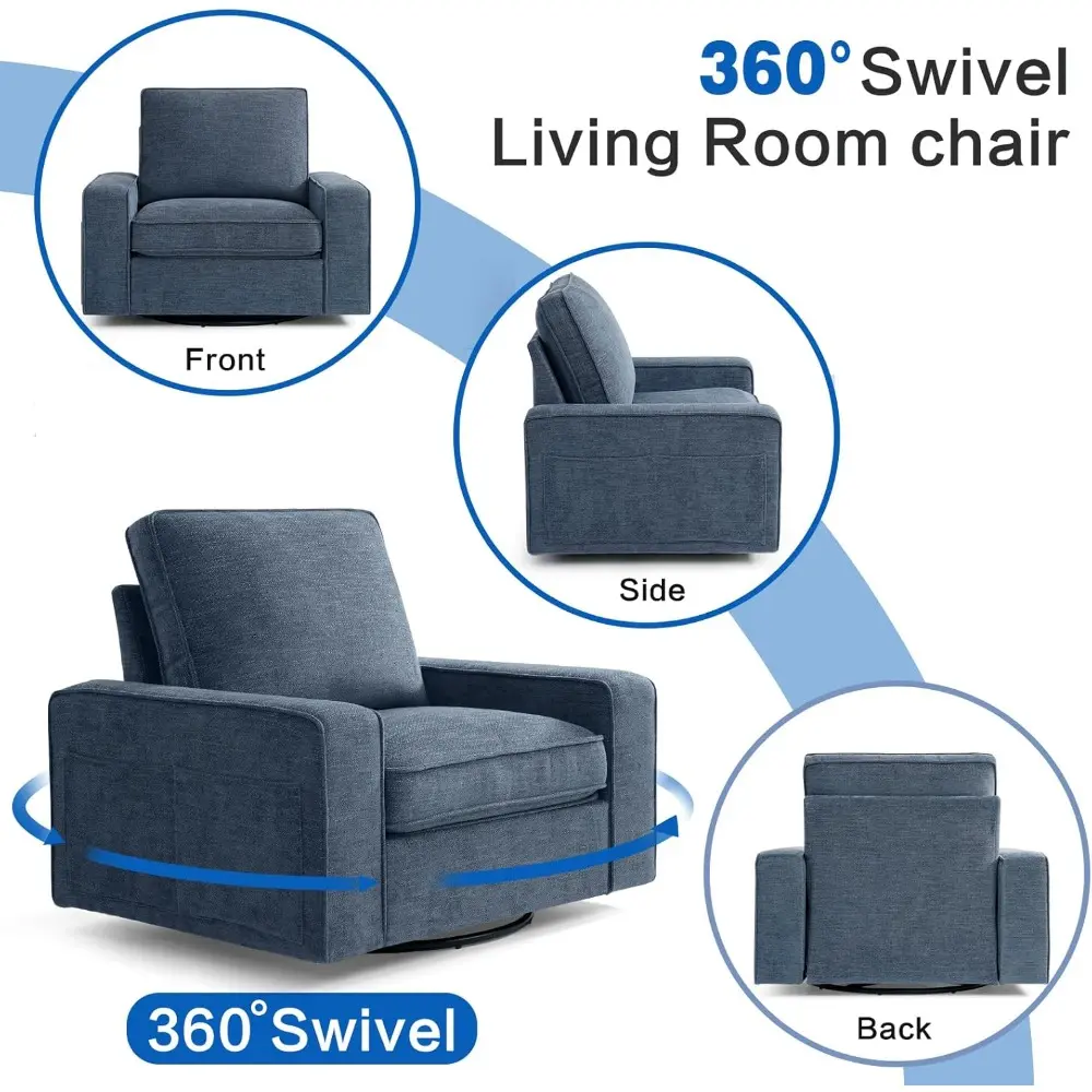 "40 inch swivel chairs with accent, compact mini sofas for tight spaces, upholstered armchairs with hardwood frames and removabl