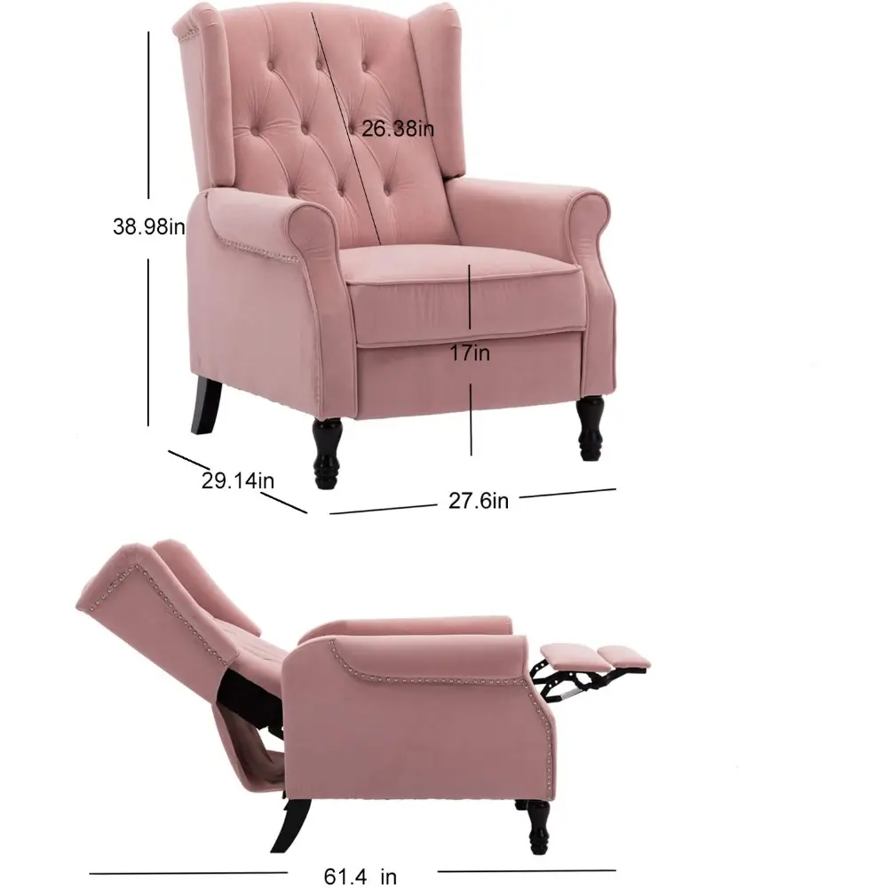 "plush upholstered reclining armchair for home living room with adjustable club chair seating"