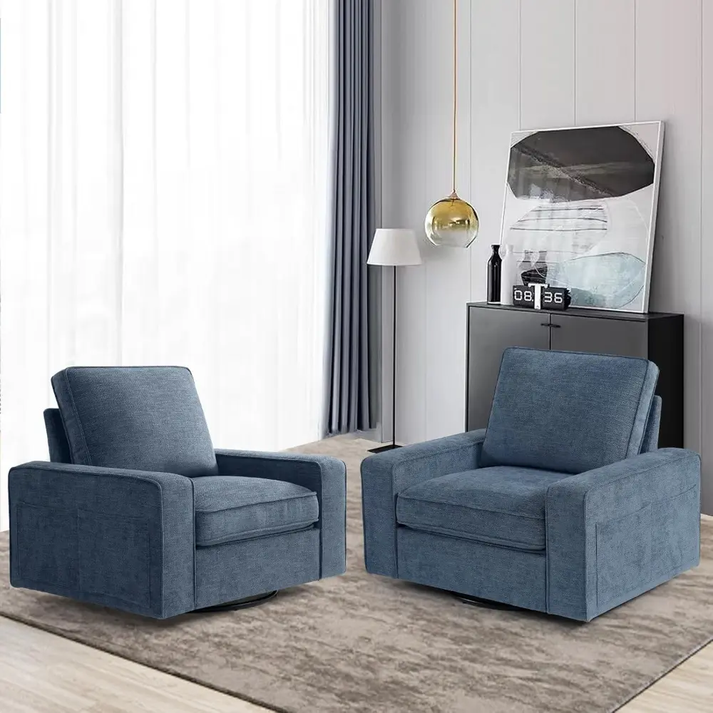 "40 inch swivel chairs with accent, compact mini sofas for tight spaces, upholstered armchairs with hardwood frames and removabl