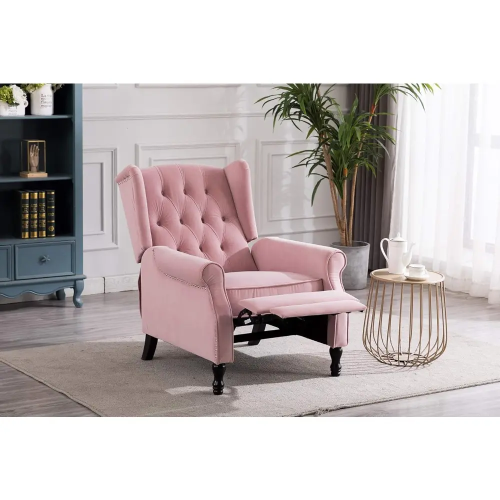 "plush upholstered reclining armchair for home living room with adjustable club chair seating"