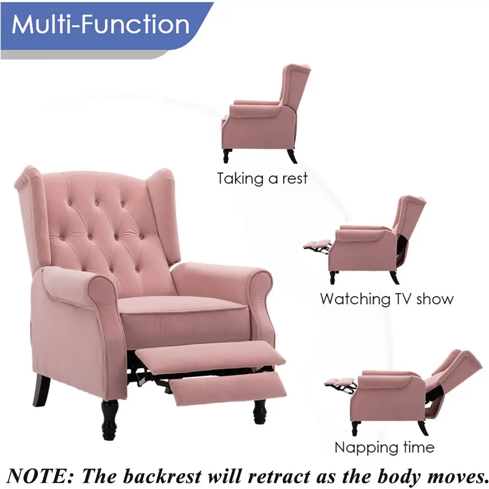 "plush upholstered reclining armchair for home living room with adjustable club chair seating"