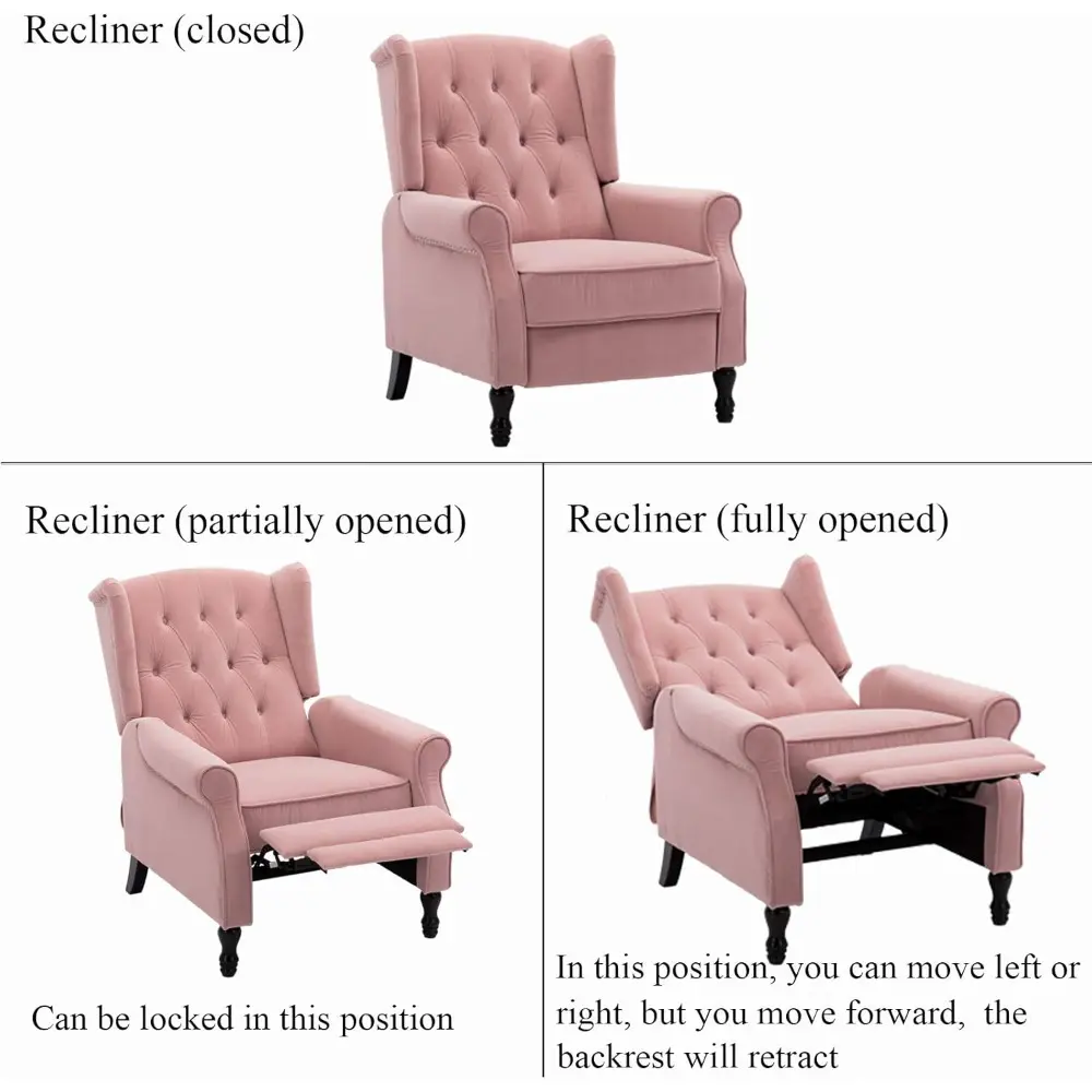 "plush upholstered reclining armchair for home living room with adjustable club chair seating"