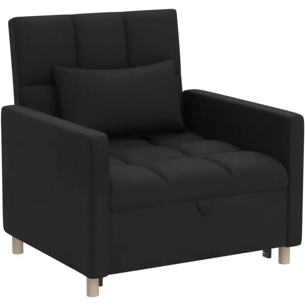 versatile sofa bed with pillow, extendable reclining sleeper, multi-purpose living room chair