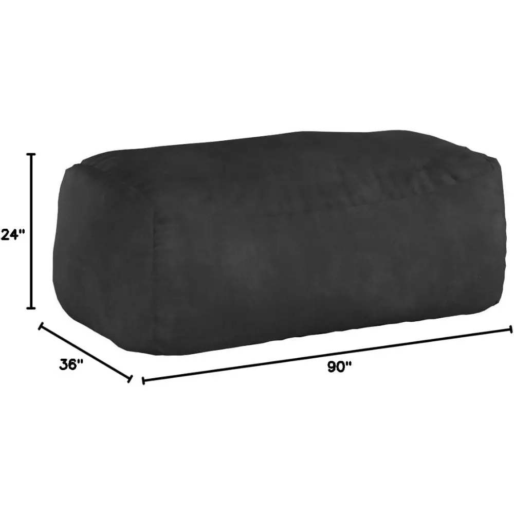 plush microsuede bean bag lounger - xl memory foam filled sofa for comfortable seating for kids and adults