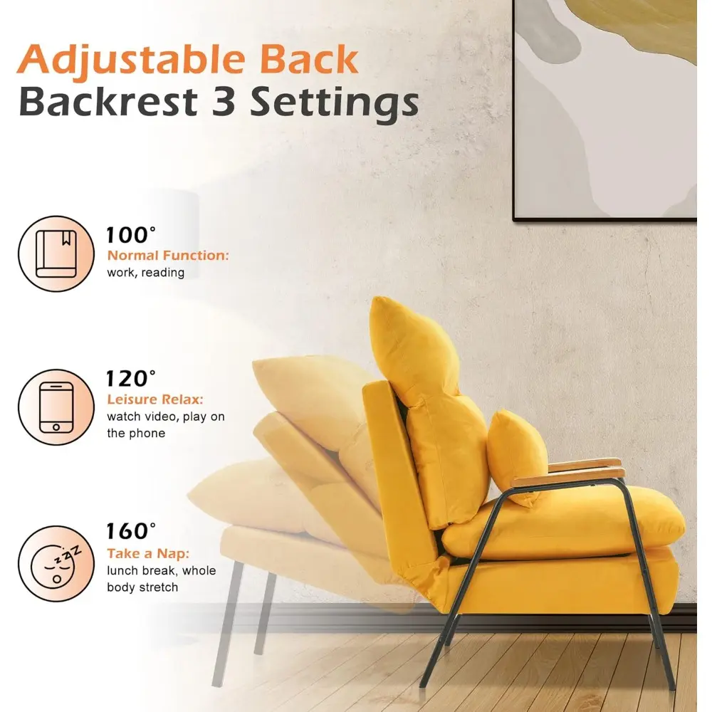 "contemporary linen-clad reclining chair with ottoman, plush sofa bed for compact living spaces"