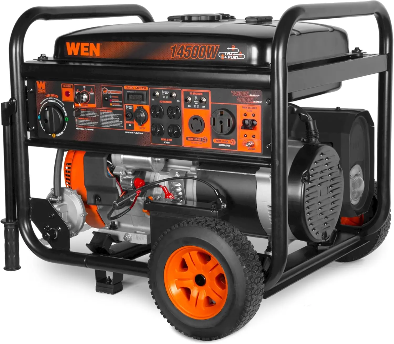 14,500-Watt 120V/240V Tri-Fuel Generator, Transfer-Switch Ready with Electric Start, Wheel Kit, and CO Watchdog (TF1450X)