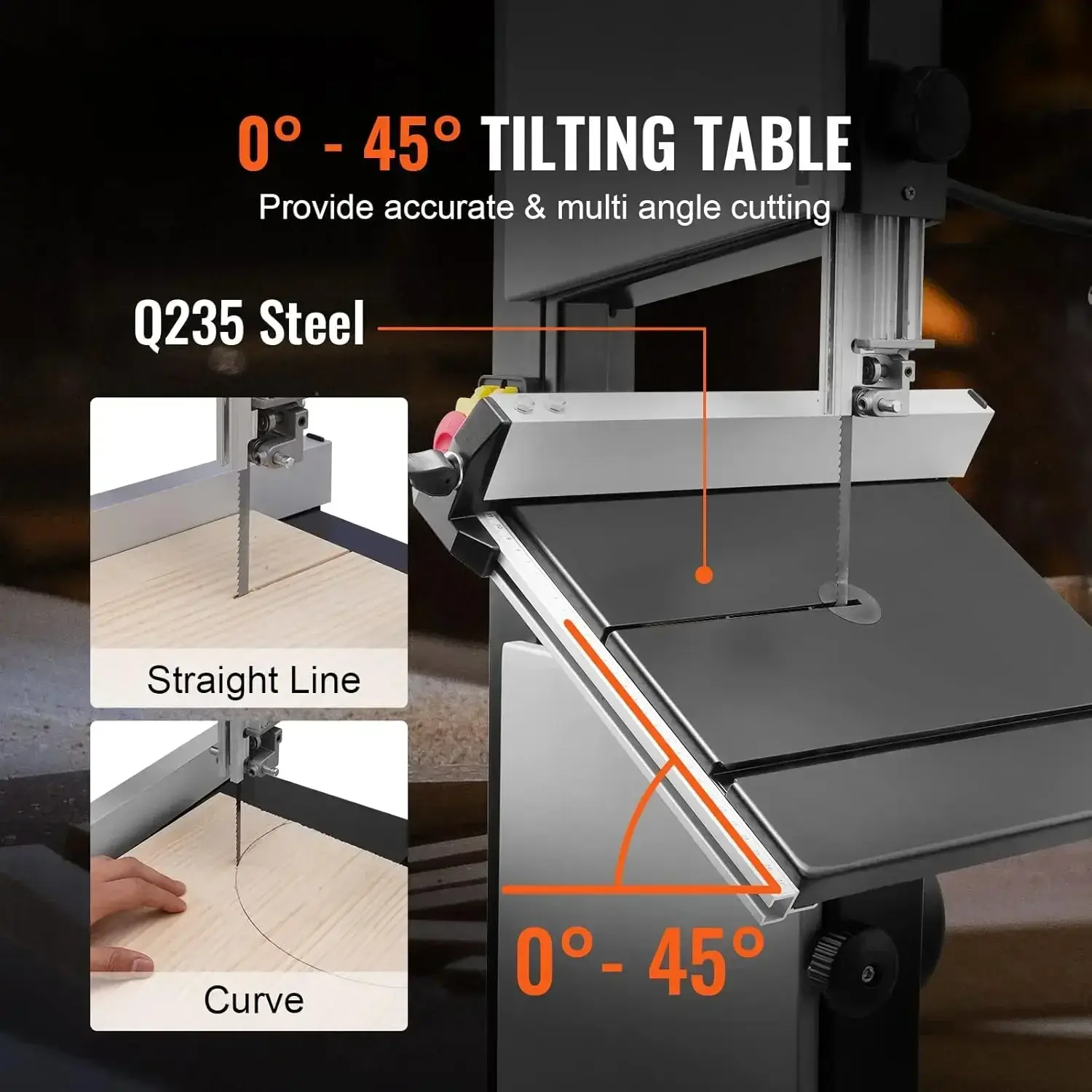 Band Saw with Stand, 10-Inch, 560 & 1100 RPM Two-Speed Benchtop Bandsaw, 370W 1/2HP Motor