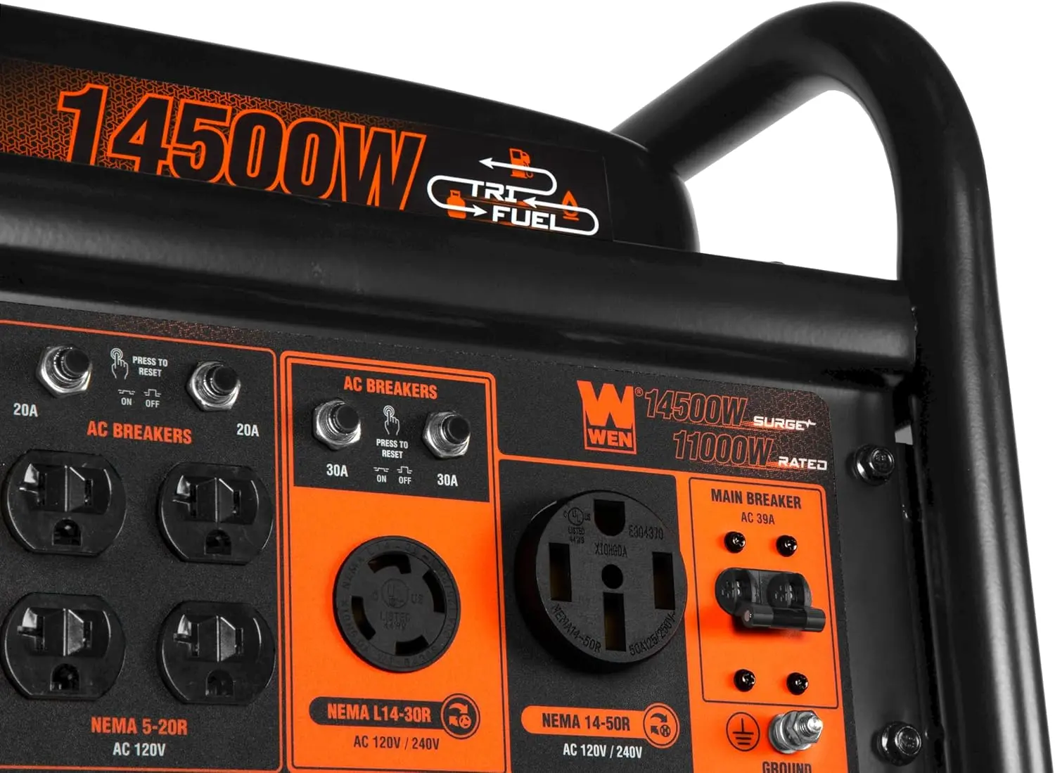 14,500-Watt 120V/240V Tri-Fuel Generator, Transfer-Switch Ready with Electric Start, Wheel Kit, and CO Watchdog (TF1450X)