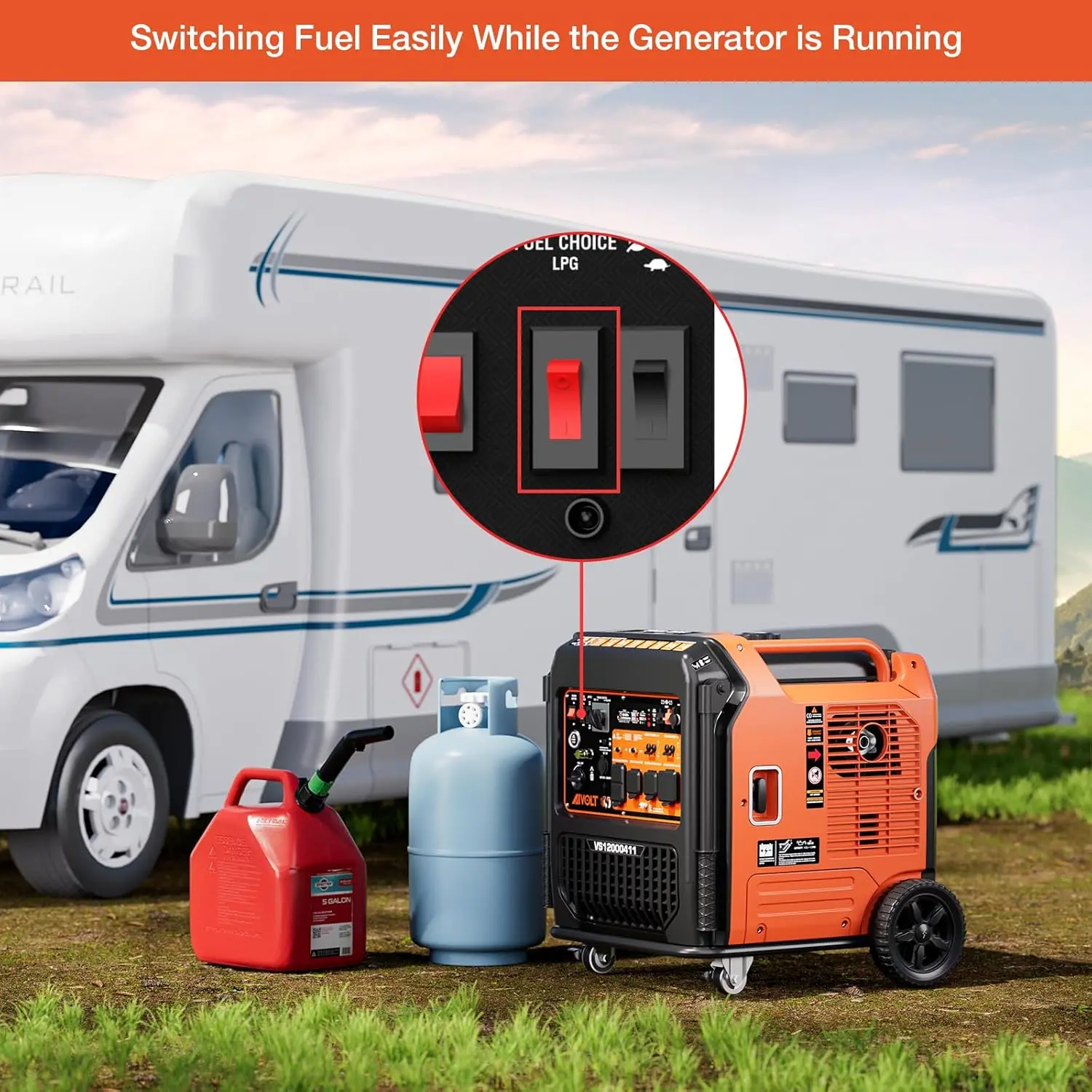 11250 Wattages Dual Fuel Portable Inverter Generator Super Quiet Gas Propane Powered Remote/Electric Start, 50 State Approved