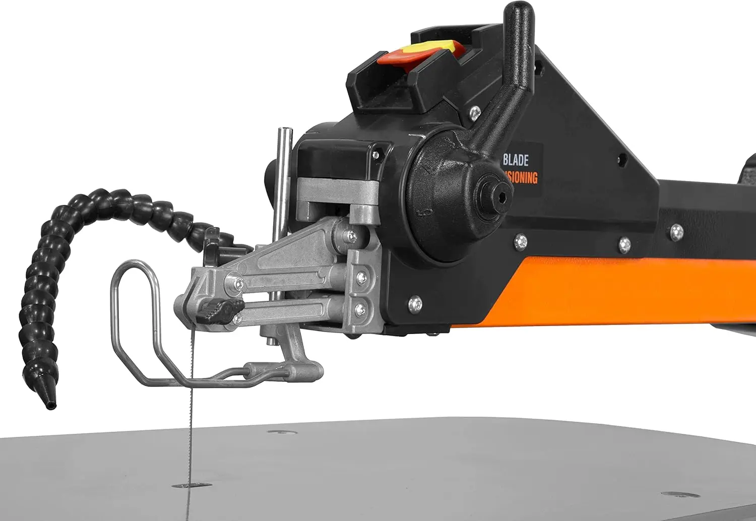 LL2156 21-Inch 1.6-Amp Variable Speed Parallel Arm Scroll Saw with Extra-Large Dual-Bevel Steel Table, Black Orange
