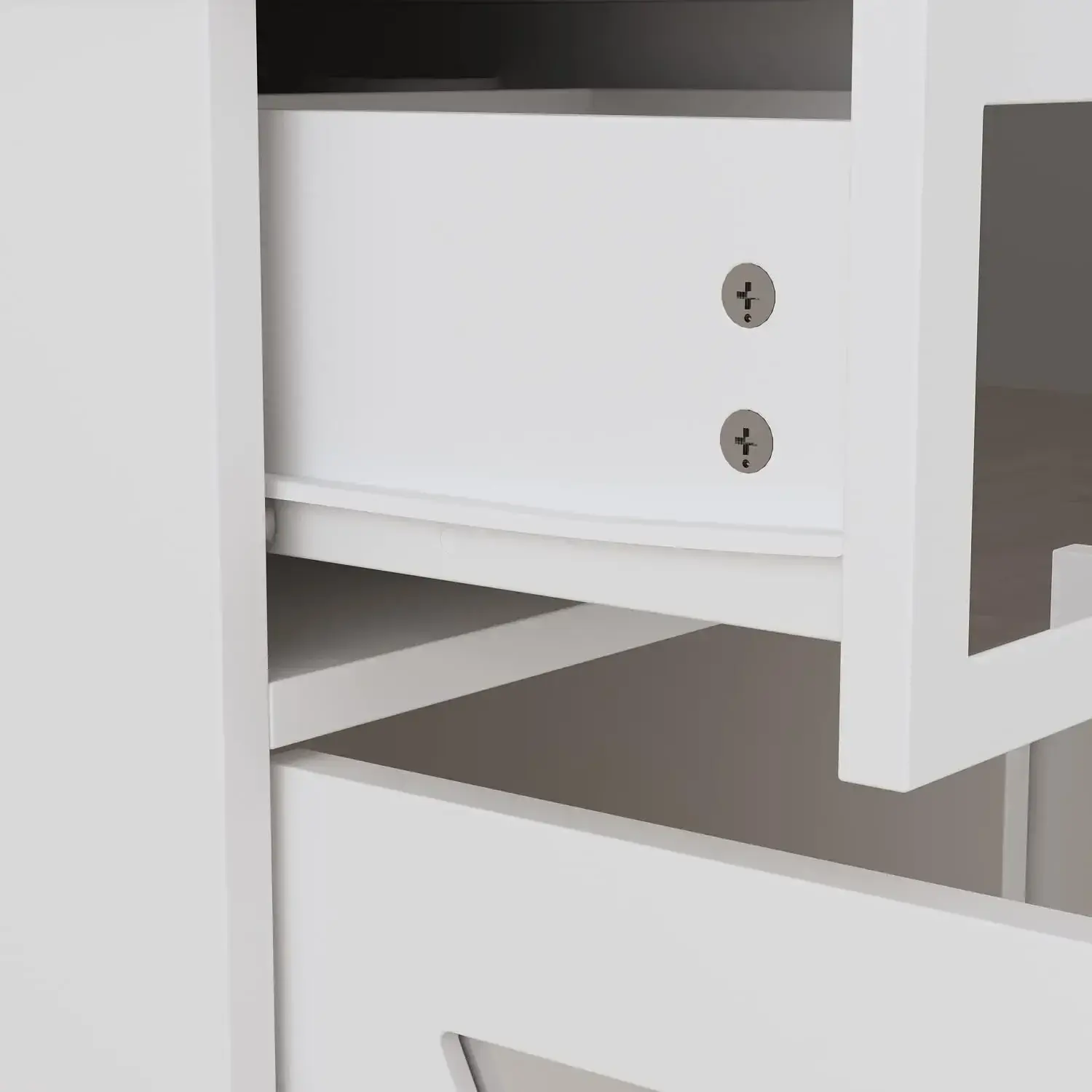 Buffet Sideboard Storage Cabinet with Mirror Doors, 3 Drawers & 6 Storage Compartments, Kitchen Cupboard Console Table