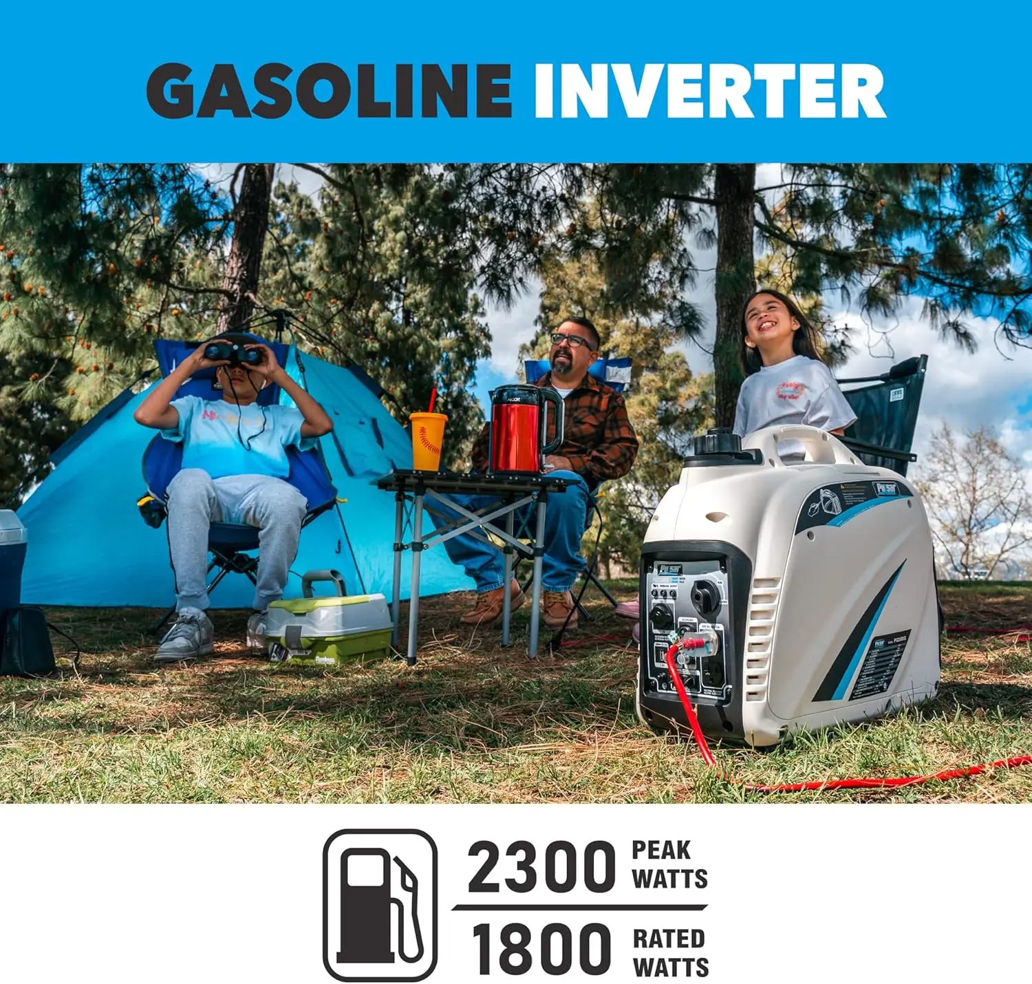 PG2300iS 2,300W Portable Super Quiet Gas-Powered Inverter Generator with USB Outlet & Parallel Capability, CARB Compliant