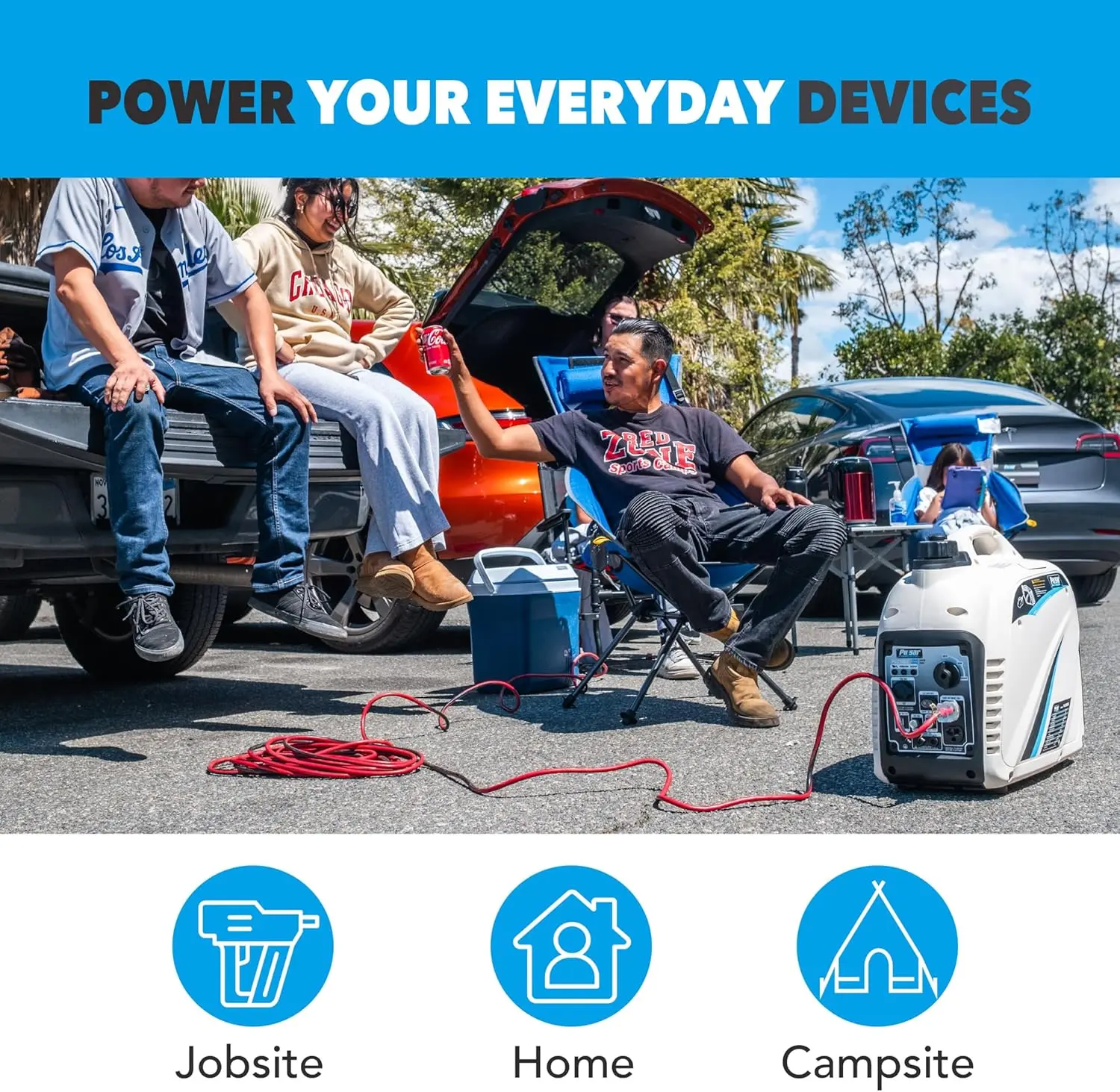 PG2300iS 2,300W Portable Super Quiet Gas-Powered Inverter Generator with USB Outlet & Parallel Capability, CARB Compliant