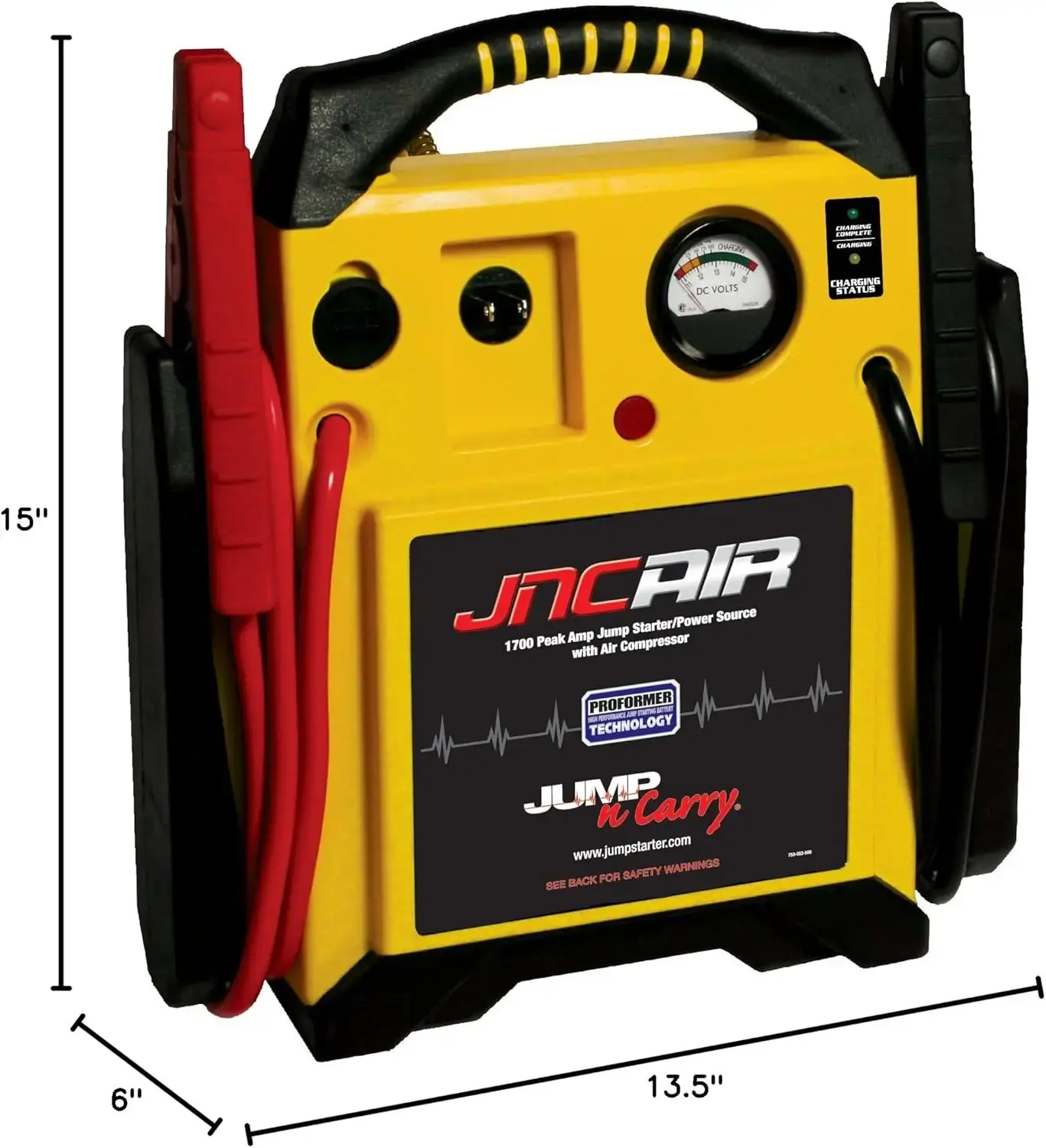 Jump-N-Carry JNCAIR 1700 Peak Amp Jump Starter with Air Compressor