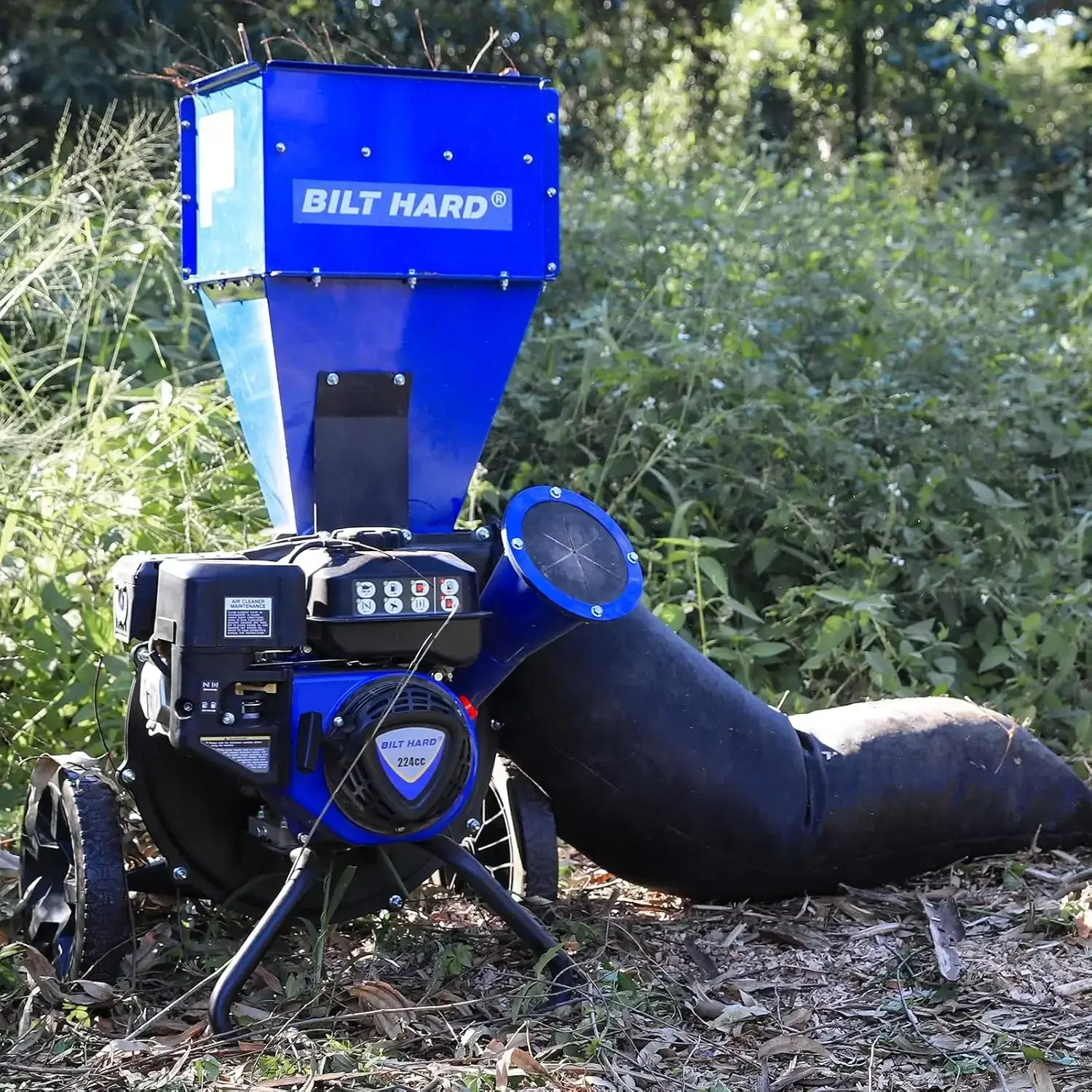 Wood Chipper - 7.5 HP 224cc Gas Powered Shredder, 2 in 1 Multi-Function Heavy Duty, 3" Max Wood Diameter Capacity
