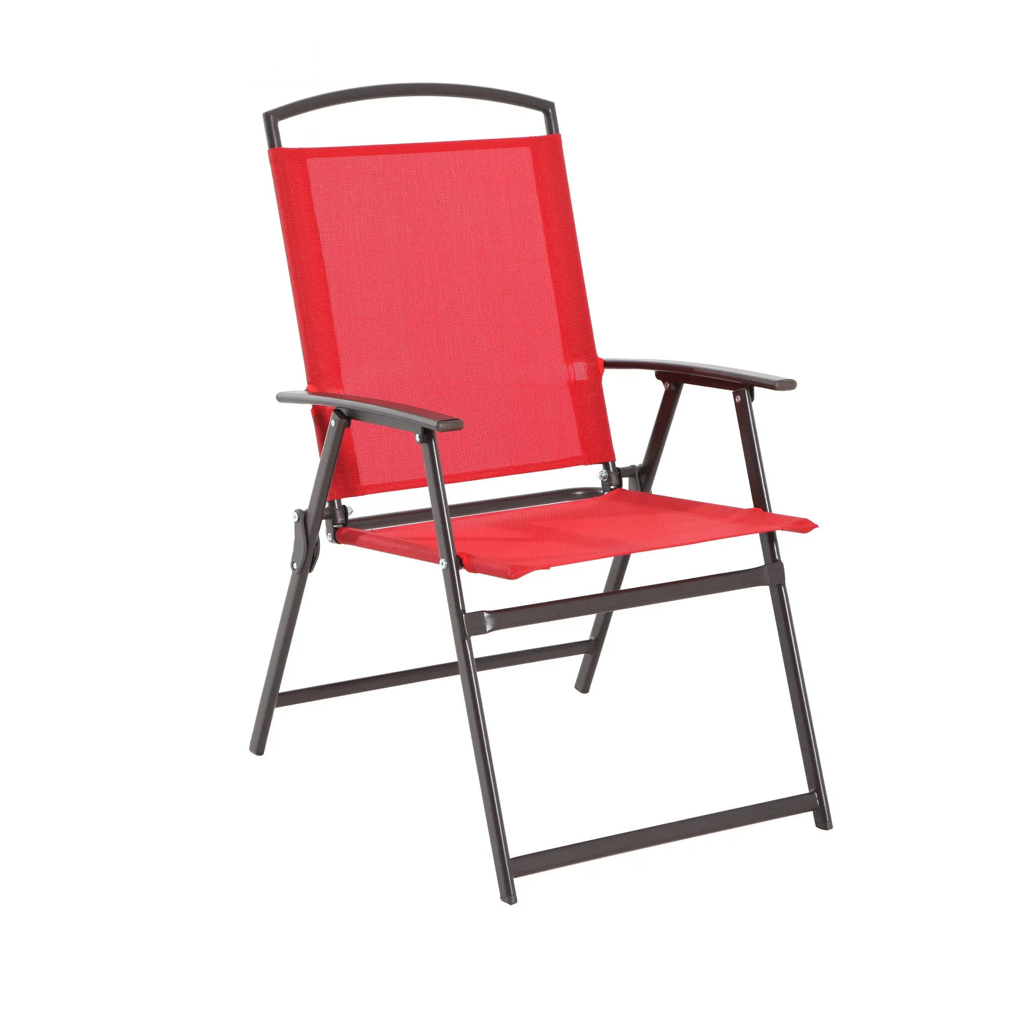 Mainstays Albany Lane Steel 6-Piece Outdoor Patio Dining Set with Umbrella, Red
