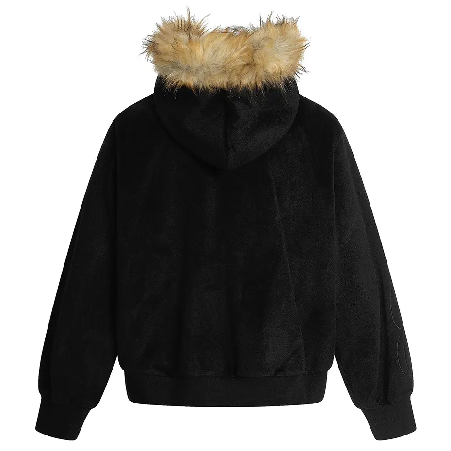Fur Collar Hoodied Jackets Streetwear Harajuku Hip Hop Oversized Hoodies Men Plush Loose Hooded Sweatshirts