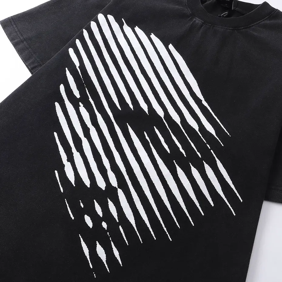 Abstract Face Graphic T Shirts Men's 2025 Summer Casual Loose Tee Tops Streetwear Harajuku Oversized Hip Hop T-shirts