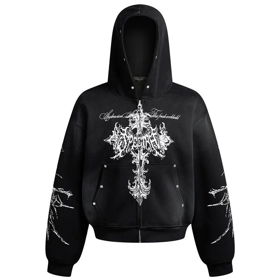 Cross Graphic Hoodies Dark Gothic Hoodies Sweatshirts Jackets Unisex Streetwear Harajuku Hip Hop Oversized Hoodies