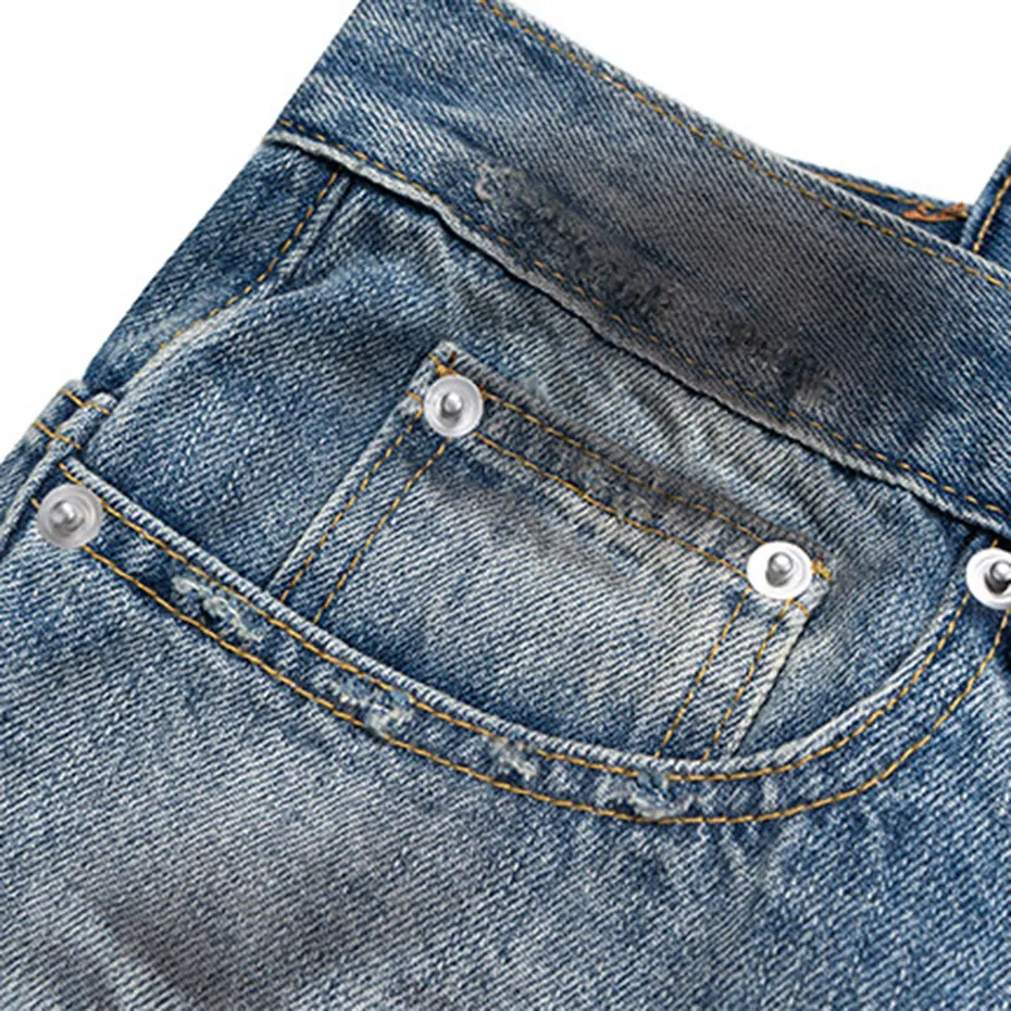 Men Hi Street Ripped Denim Shorts Luxury Designer Blue Jeans Shorts Wide Leg Loose Casual Shorts
