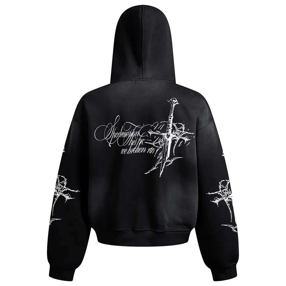 Cross Graphic Hoodies Dark Gothic Hoodies Sweatshirts Jackets Unisex Streetwear Harajuku Hip Hop Oversized Hoodies