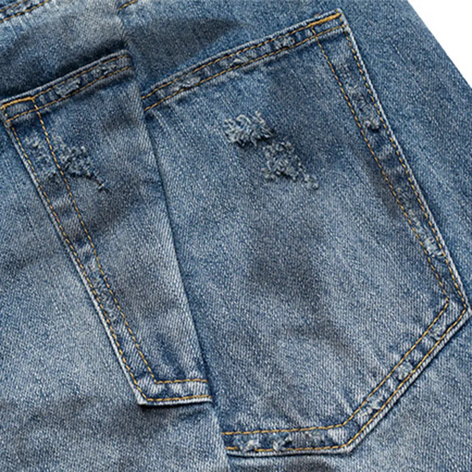 Men Hi Street Ripped Denim Shorts Luxury Designer Blue Jeans Shorts Wide Leg Loose Casual Shorts
