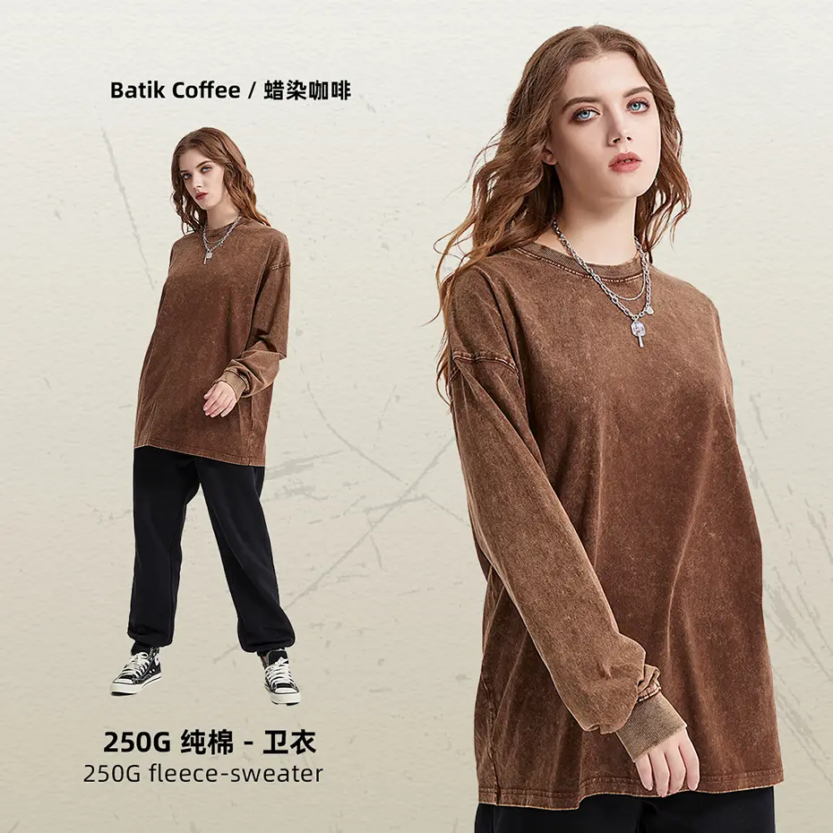 Vintage Wax Printing T-shirts Men Streetwear Harajuku Hip Hop Oversized T-shirts Loose Casual Long Sleeve Tee Tops Tshirts