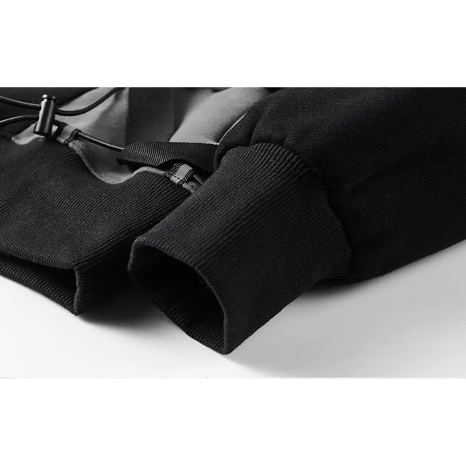 Techwear Hoodie Streetwear Hip Hop Pullover Sweatshirt Side Bandage Pockets Oversized Tracksuit Hoodies Casual Loose Cotton Top