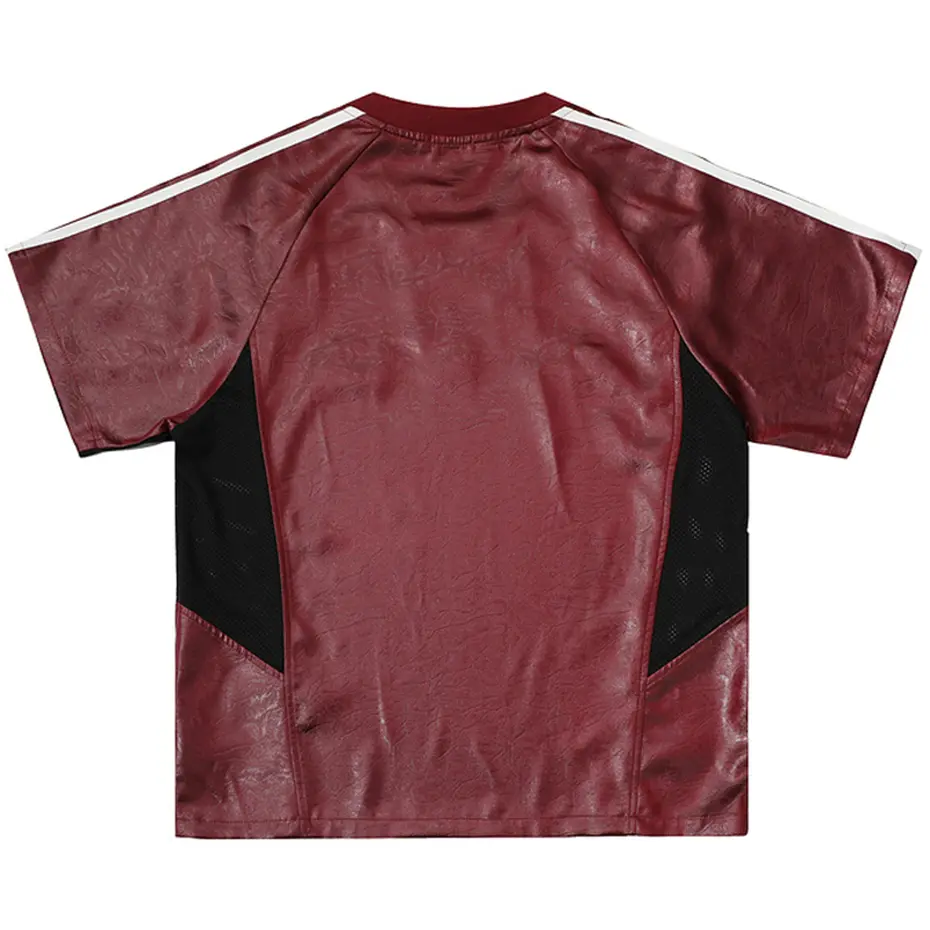Vintage Leather T-shirts Streetwear Harajuku Hip Hop Oversized T Shirts Men Hi Street Tshirt Tee Tops