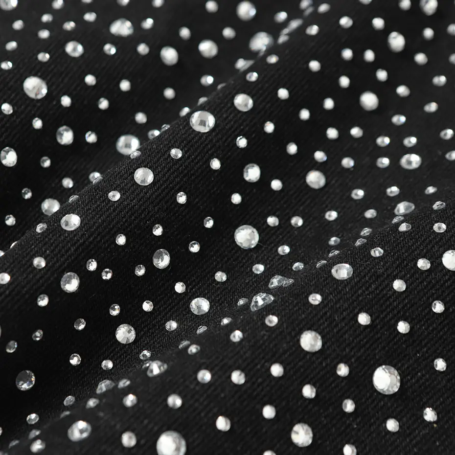 Rhinestone Denim Shorts Men Summer Fashion Shorts Streetwear Harajuku Hip Hop Shorts Unisex