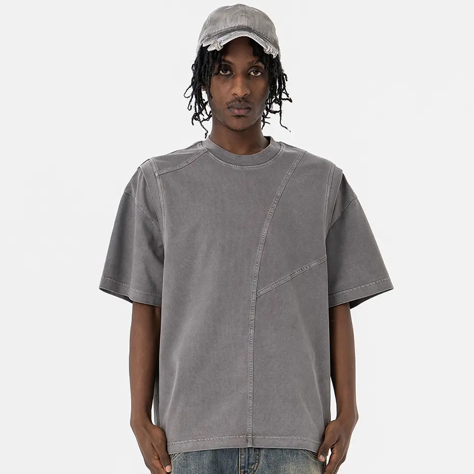 Harajuku Oversized T-shirts Irregular Patchwork Loose Short Sleeve T Shirts Streetwear Hip Hop Tshirts Tee Tops