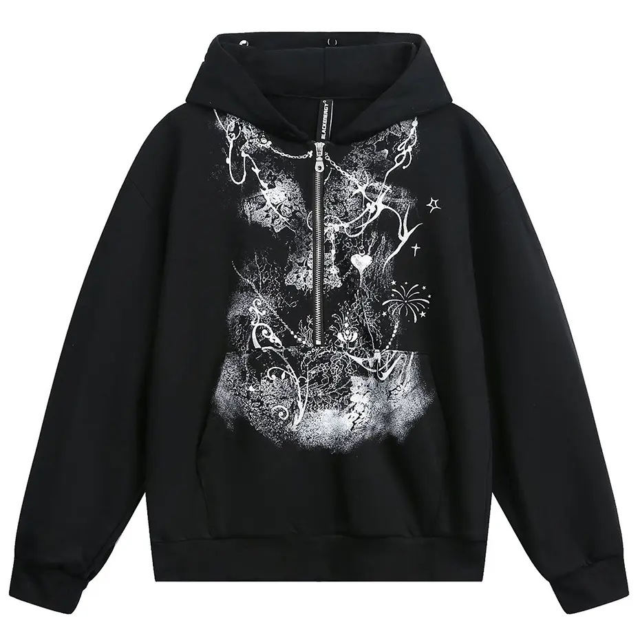 Fur Collar Hoodies Men Streetwear Harajuku Hip Hop Oversized Hoodies Pullover Sweatshirts Casual Loose Hoodies