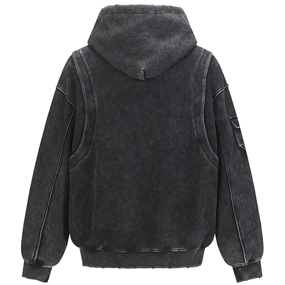 Streetwear Harajuku Hoodies Embroidery Vintage Oversized Pullover Hoodies Splicing Hip Hop Hoodie Sweatshirts