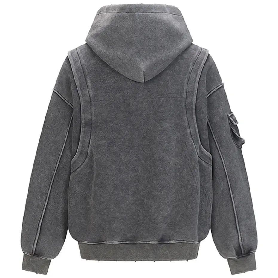 Streetwear Harajuku Hoodies Embroidery Vintage Oversized Pullover Hoodies Splicing Hip Hop Hoodie Sweatshirts