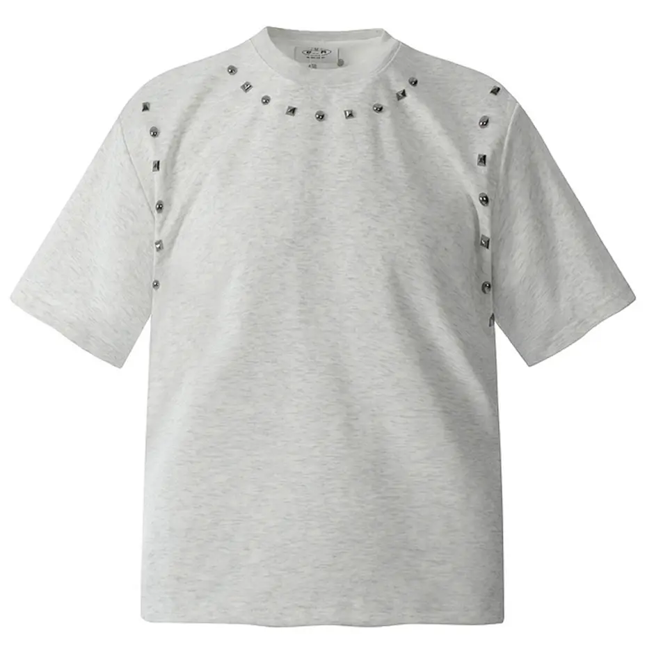Rivet T-shirts Men's Streetwear Harajuku Hip Hop Oversized Tshirts Summer Harajuku Loose Short Sleeve Tee Tops Black