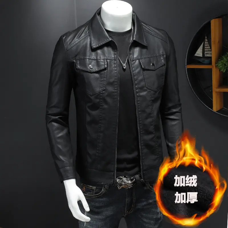 Men Slim Locomotive Leather Jackets Multiple Pockets Moto Biker Pu Leather Coats High Quality Male Spring Leather Jackets 5XL