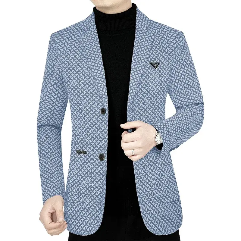 Men Business Blazers Jackets New Male Checkered Casual Suits Coats High Quality Man Spring Slim Blazers Jackets Coats Size 4XL