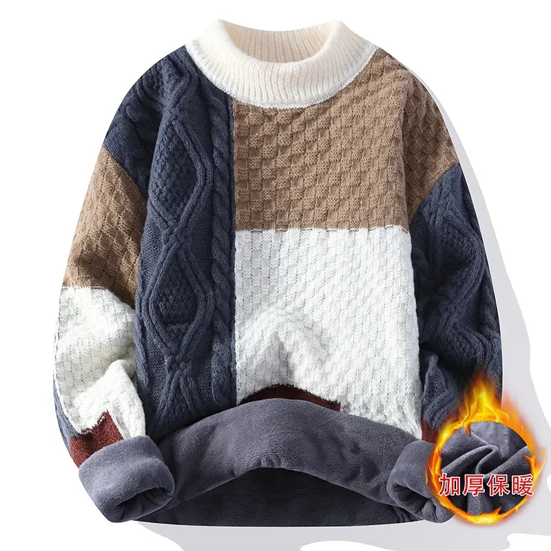 Men Loose Casual Knitwear Sweaters Winter Fleece Warm Pullovers Good Quality Male Outwear Sweaters For Men 4XL Men's Clothing