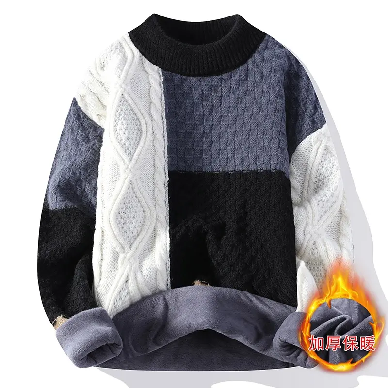 Men Loose Casual Knitwear Sweaters Winter Fleece Warm Pullovers Good Quality Male Outwear Sweaters For Men 4XL Men's Clothing