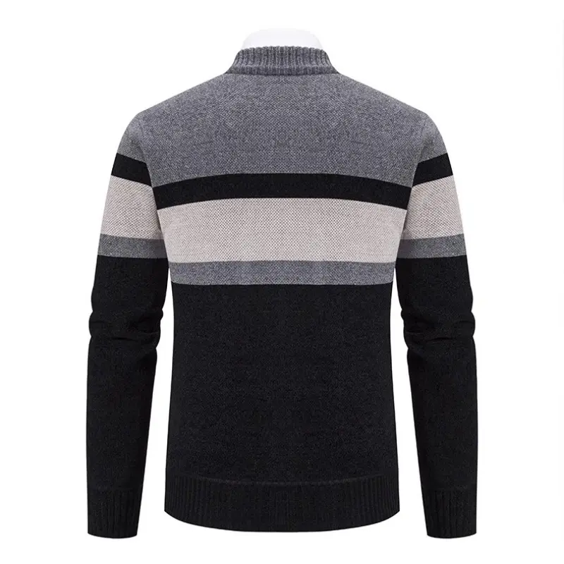 Men Stand Collar Cardigans Sweaters Fleece Warm Sweatercoats Good Quality Male Winter Slim Fit Thicker Sweaters Jackets Size 3XL