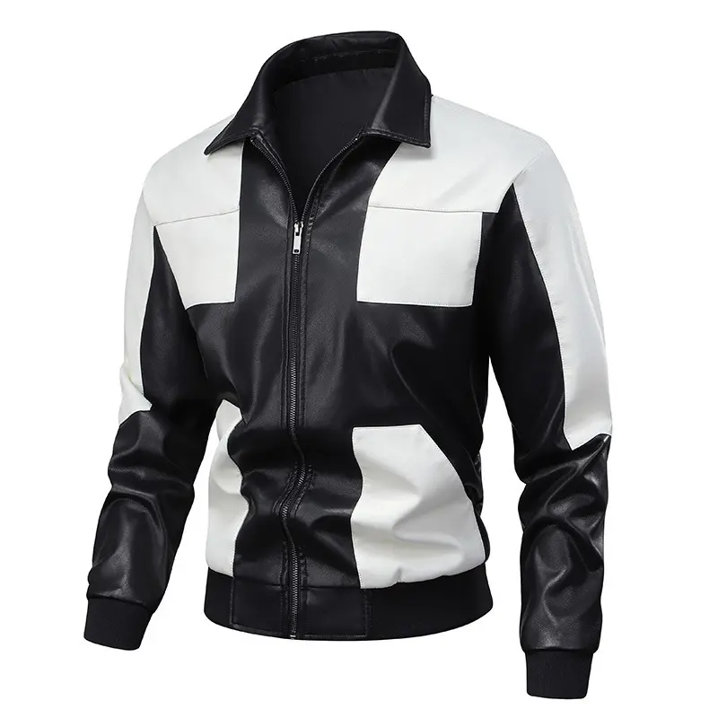 Men Slim Motorcycle Leather Jackets Casual PU Leather Coats HIgh Quality Male Stand Collar Leather Jaquetas Jackets And Coats 5X