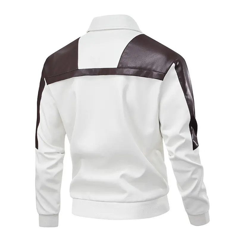 Men Slim Motorcycle Leather Jackets Casual PU Leather Coats HIgh Quality Male Stand Collar Leather Jaquetas Jackets And Coats 5X