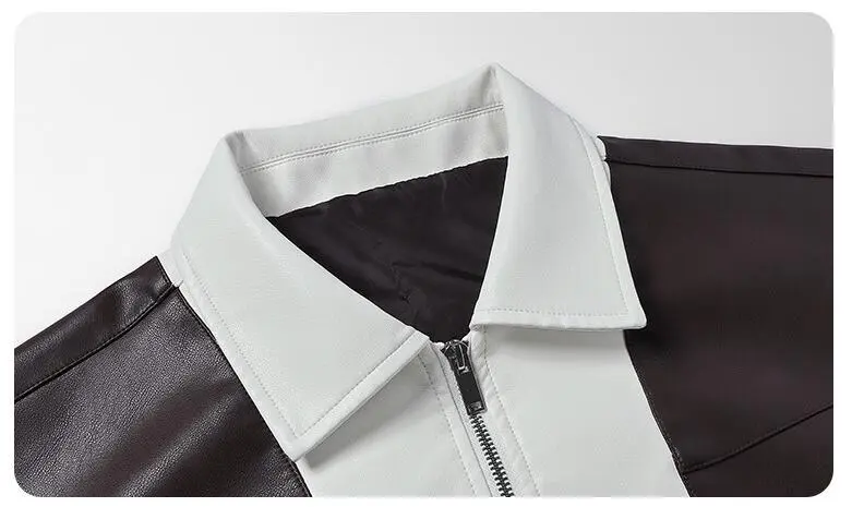Men Slim Motorcycle Leather Jackets Casual PU Leather Coats HIgh Quality Male Stand Collar Leather Jaquetas Jackets And Coats 5X