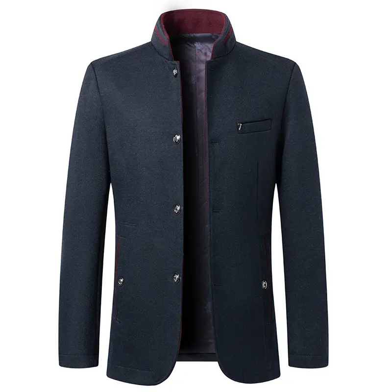 New Winter Men Stand-up Collar Business Casual Woollen Trench Coats Male Cashmere Blazers Jackets Suits Coats Overcoats size 5XL
