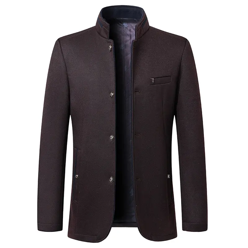 New Winter Men Stand-up Collar Business Casual Woollen Trench Coats Male Cashmere Blazers Jackets Suits Coats Overcoats size 5XL