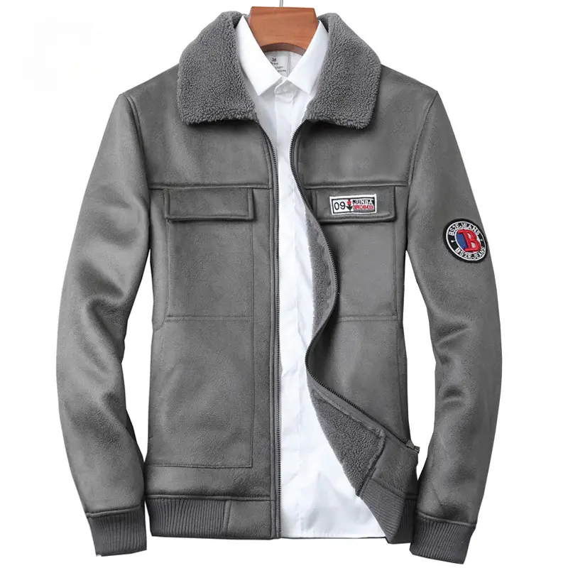 New Winter Men Casual Fur Integrated Jackets New Fashion Male Slim Fit Motorcycle Leather Jackets Bomber Aviator Jackets Size 4X