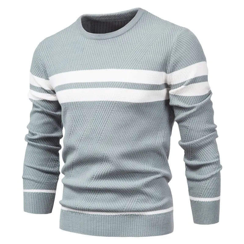 Men Striped Pullover Sweaters New Male Winter Business Leisure Pullovers Man Spring Autumn O-neck Casual Sweater Pullovers 3XL