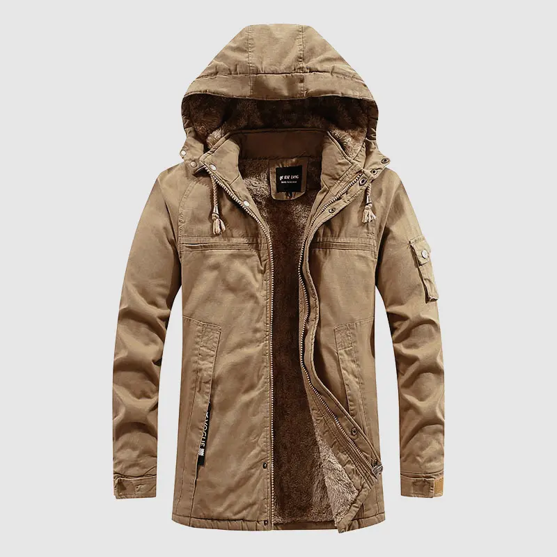 New Winter Men Hooded Long Jackets Fleece Warm Parkas Winter Jackets Good Quality Male Outdoors Casual Winter Coats Size 4XL
