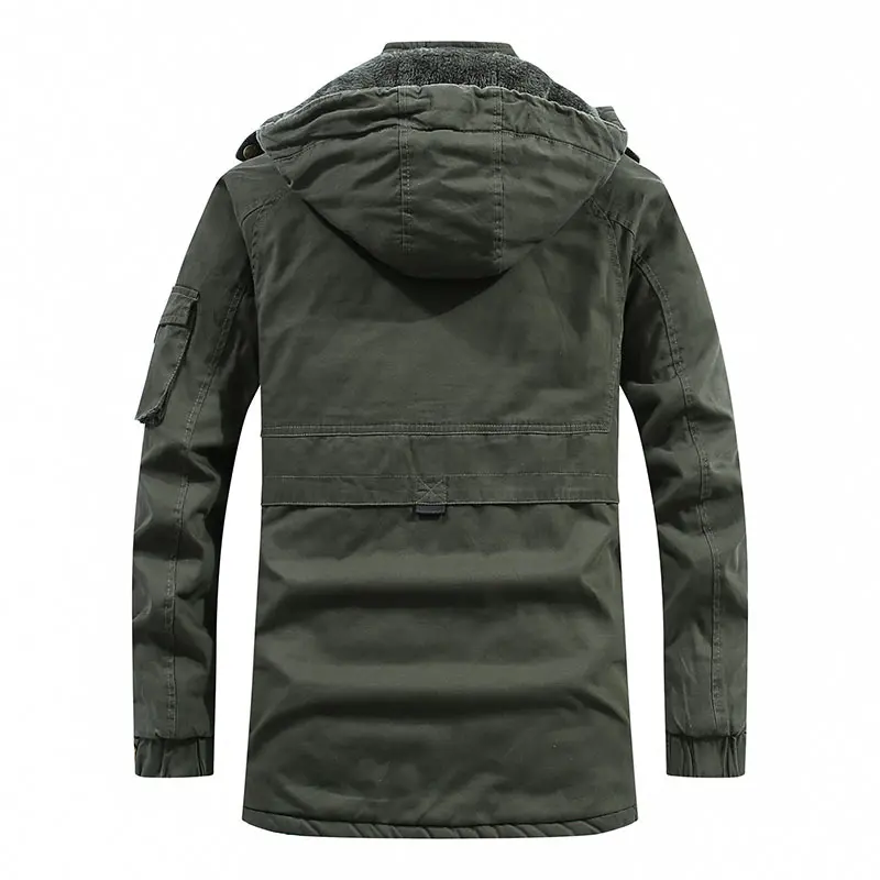 New Winter Men Hooded Long Jackets Fleece Warm Parkas Winter Jackets Good Quality Male Outdoors Casual Winter Coats Size 4XL