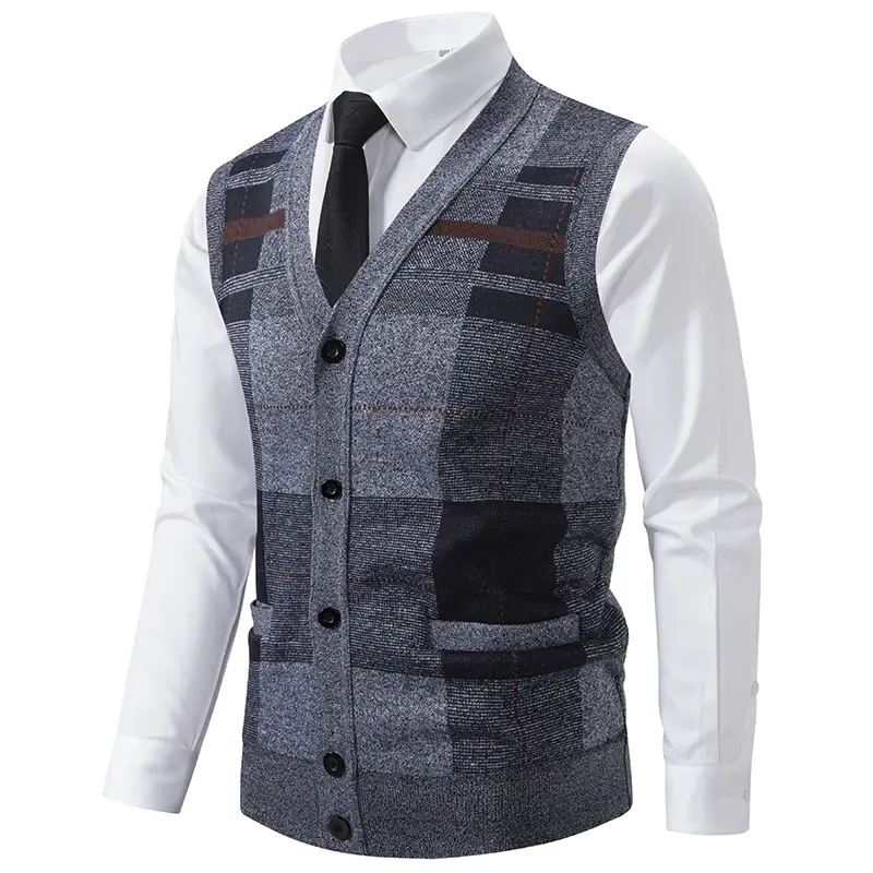 New Autumn Men Slim Sleeveless Cardigans Waistcoats Casual Sweater Vests Quality Male Outwear Sleeveless Sweatercoats Vests 3XL